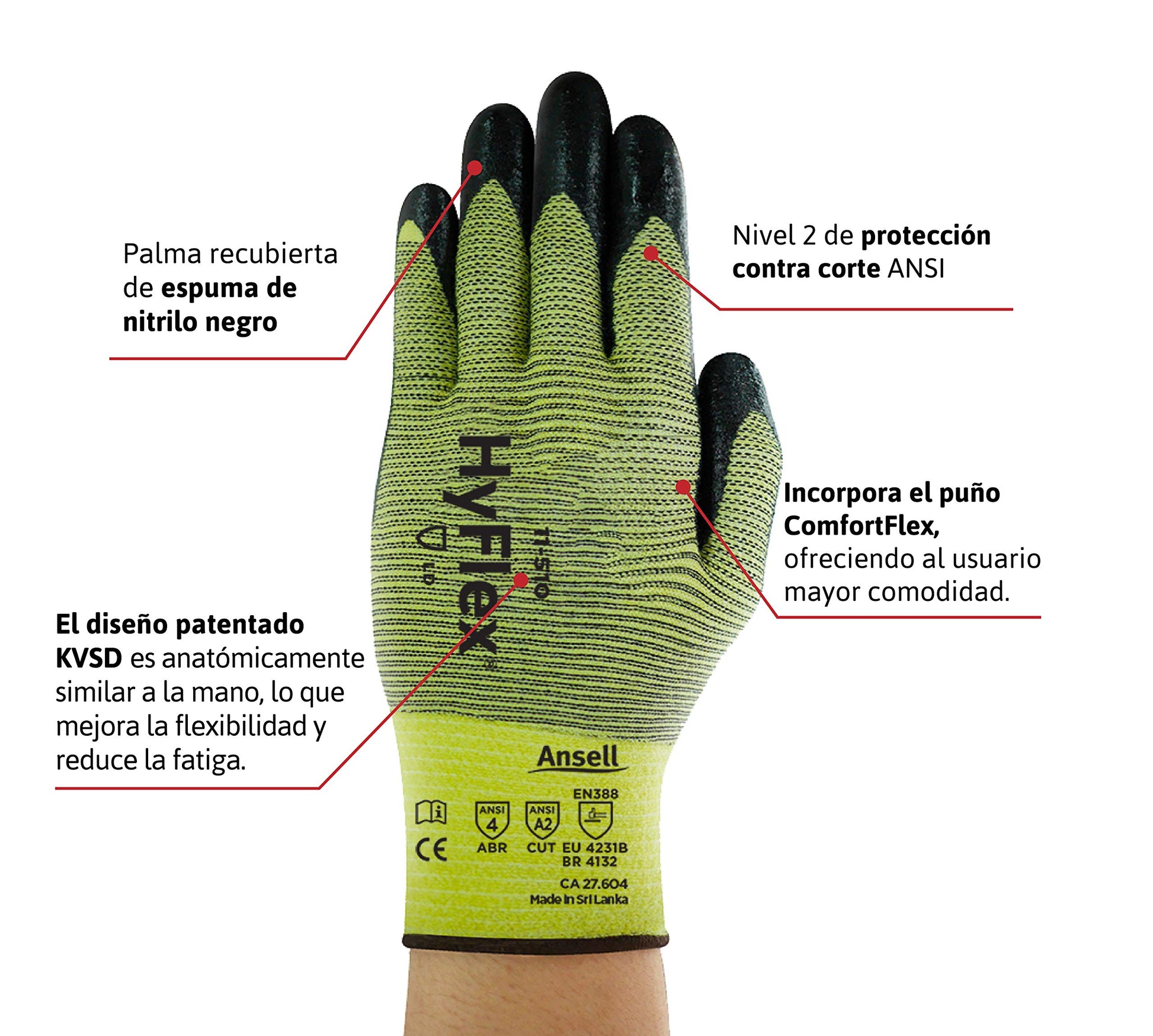 Guante Anticorte HyFlex 11-510 Ansell Par-3