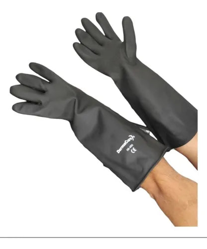 Guante Negro Contra Ácidos 56-450 Derma Care Par-4