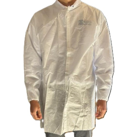 Bata Desechable Blanca Manga Larga con Velcro Unitalla-1