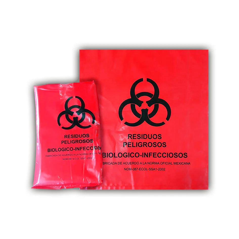 Bolsa para Residuos Peligrosos Biológicos Infecciosos RPBI Manejo Seguro de Desechos Médicos Paquete con 350 pza