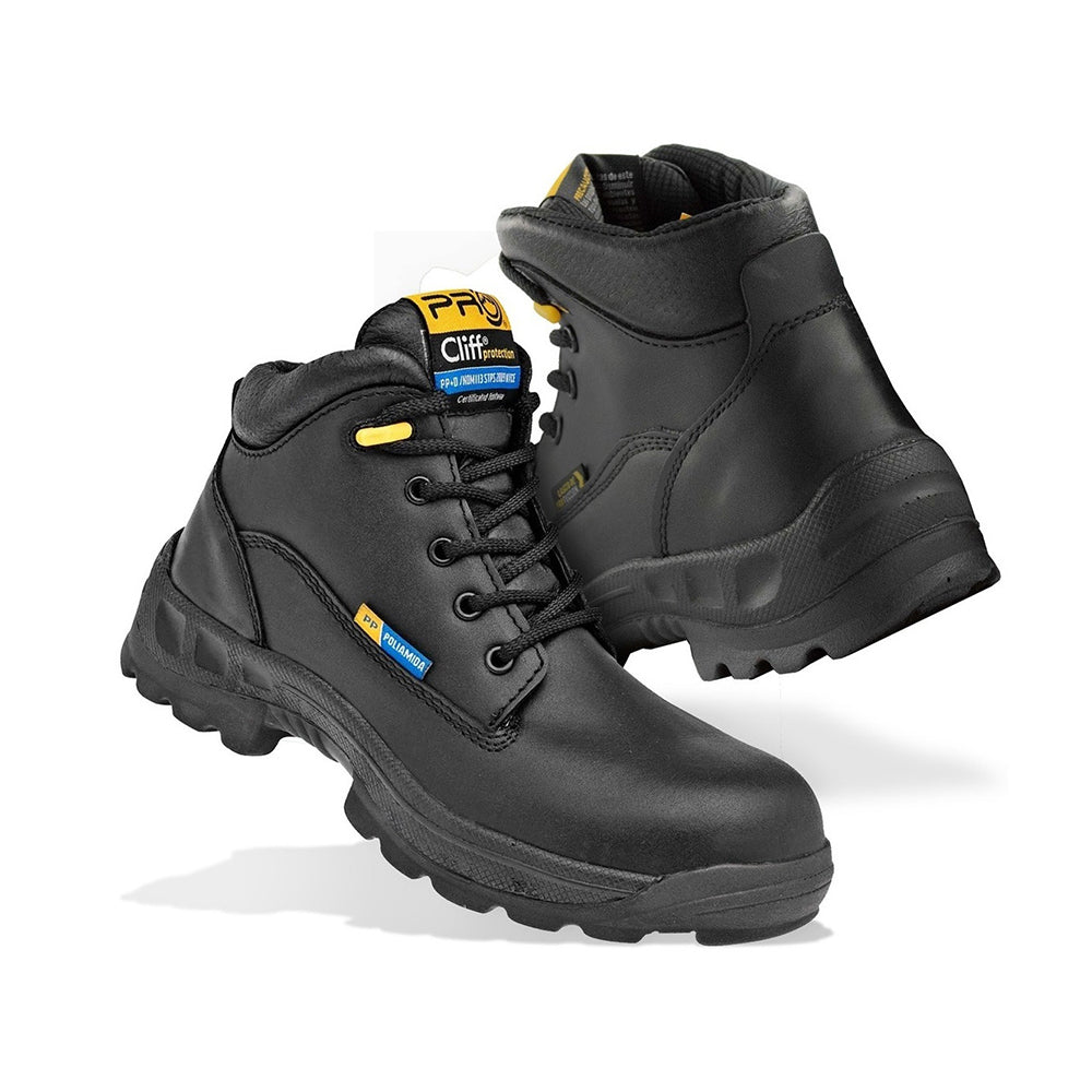 Bota Cliff 330 Negro Calzado de Seguridad Industrial Antiderrapante Par