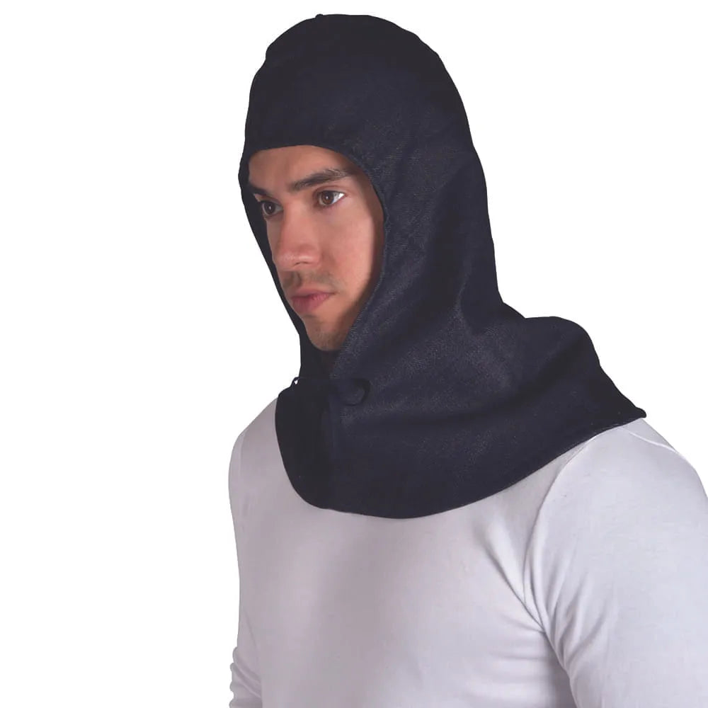 Capucha de Mezclilla con Cordón Protección Industrial para Soldadura y Trabajo Pesado-1