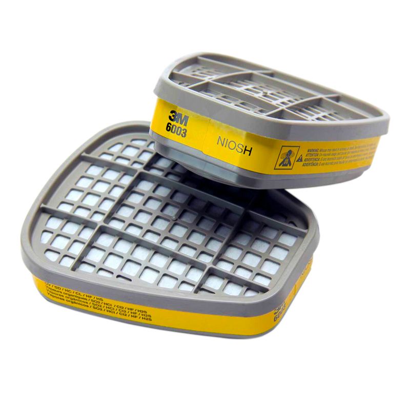 Cartucho 3M 6003 Contra Vapores Orgánicos y Gases Ácidos Paquete con 2 Piezas