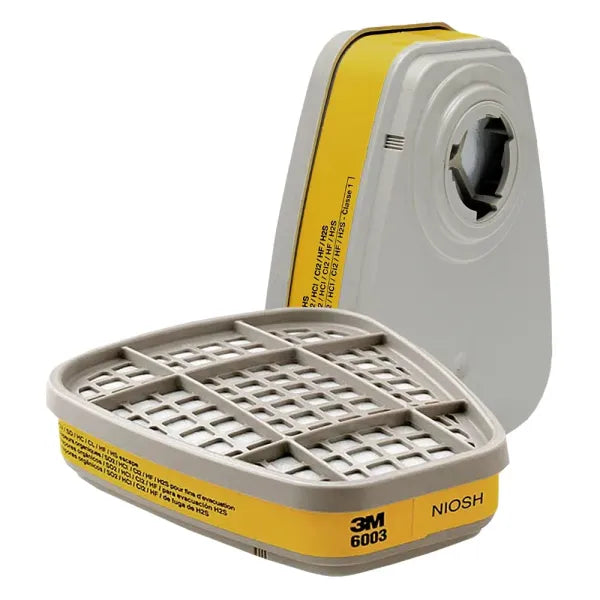 Cartucho 3M 6003 Contra Vapores Orgánicos y Gases Ácidos Paquete con 2 Piezas-3