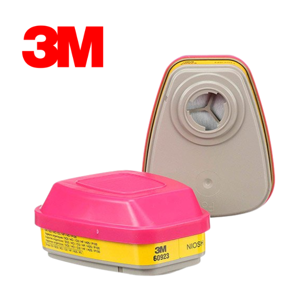 Cartucho 3M 60923 Contra Vapores Orgánicos Filtro para Respirador Industrial Paquete con 2 pza-3