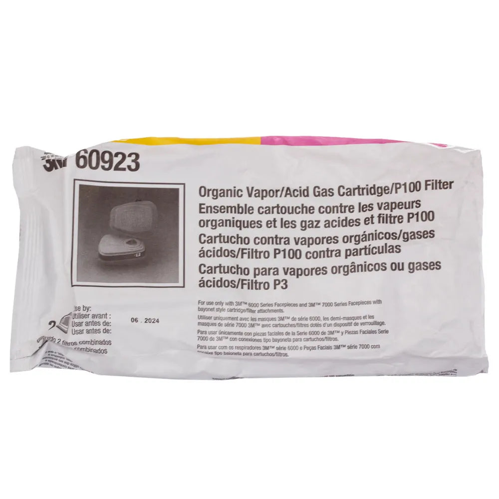 Cartucho 3M 60923 Contra Vapores Orgánicos Filtro para Respirador Industrial Paquete con 2 pza-4