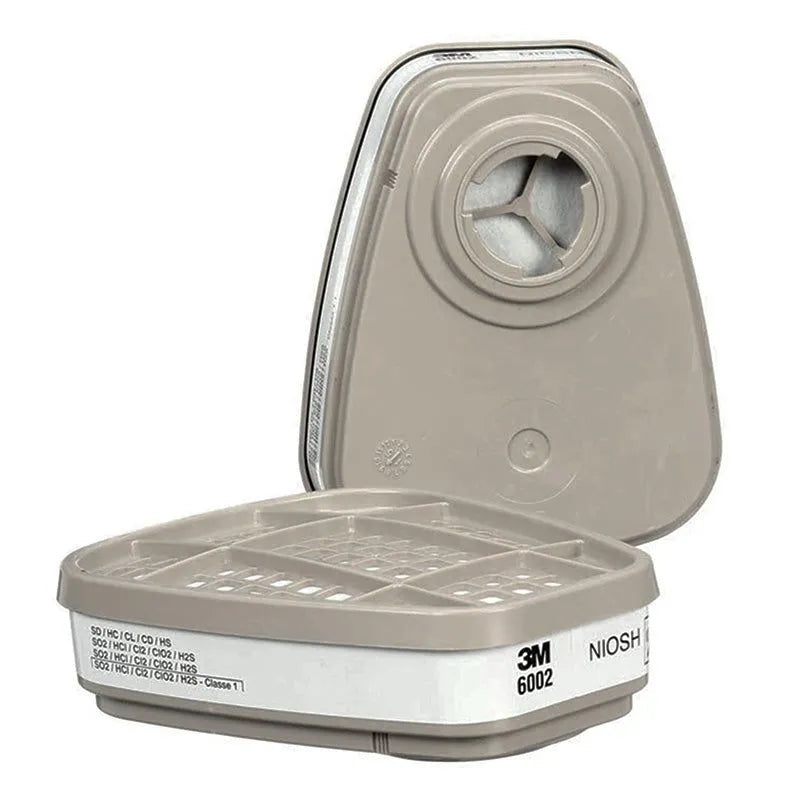 Cartucho 3M 6002 Contra Gases Ácidos Filtro para Respirador Industrial Reutilizable Paquete con 2 pza