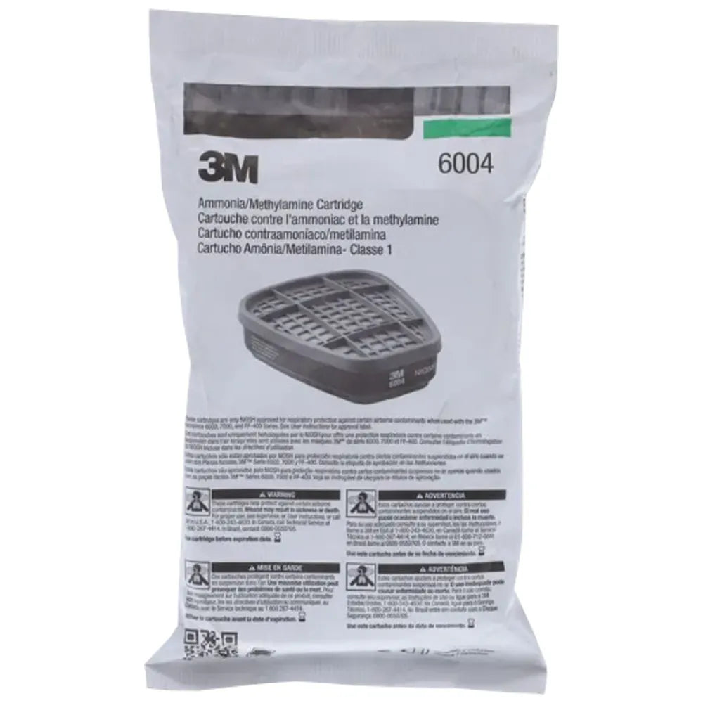 Cartucho 3M 6004 Contra Amoniaco y Metilamina Filtro para Respirador Industrial Reutilizable Paquete con 2 pza-3