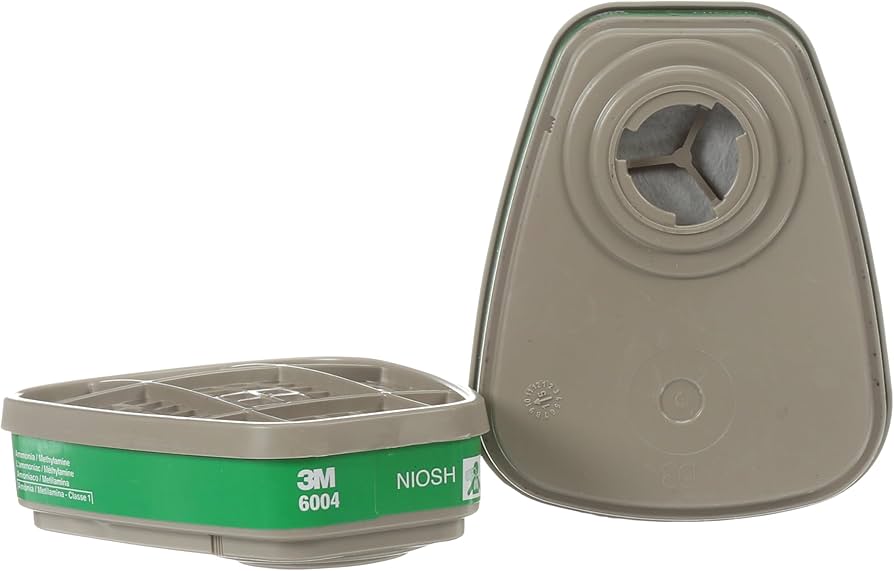 Cartucho 3M 6004 Contra Amoniaco y Metilamina Filtro para Respirador Industrial Reutilizable Paquete con 2 pza-6