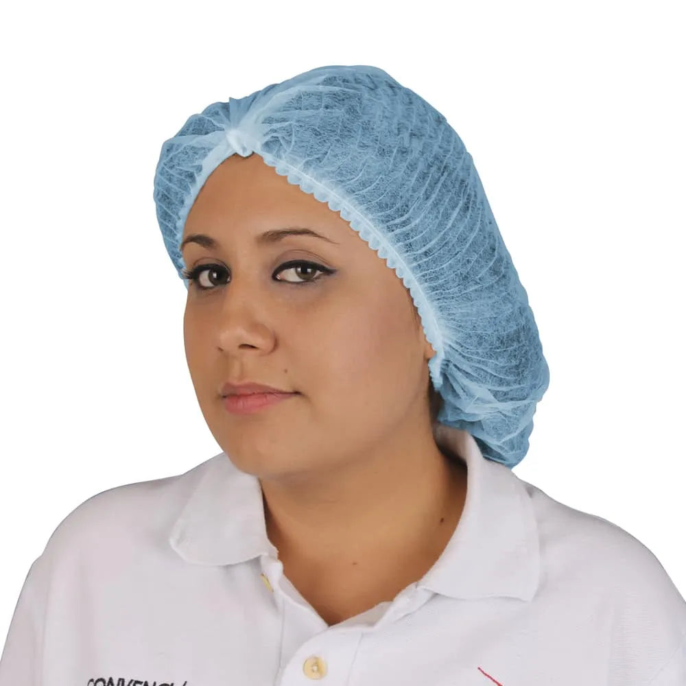 Cofia Plisada DermaCare Azul Protección Higiénica Desechable para Industria y Alimentos Paquete con 100 pza
