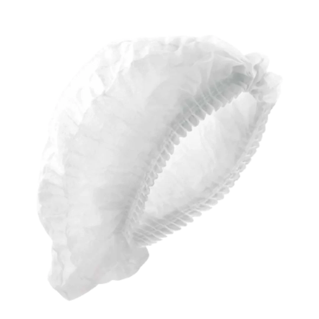 Cofia Plisada Blanca 24” Protección Higiénica Desechable Paquete con 100 Piezas