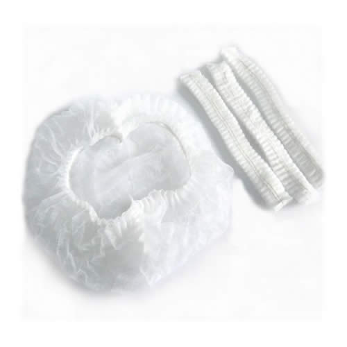 Cofia Plisada Blanca 24” Protección Higiénica Desechable Paquete con 100 Piezas-2