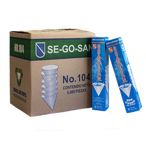 Conos de Papel SE-GO-SAN #108 Vasos Cónicos Desechables para Agua Caja c/ 5000 pza-5