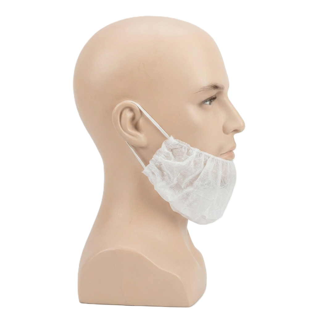 Cubre Barba Desechable Blanco TAC 18" Paquete con 100 Piezas-2