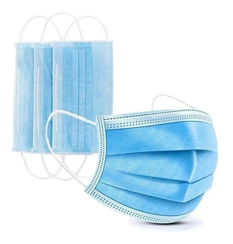 Cubre Boca Plisado Tricapa de Polipropileno TAC 50 Piezas-3