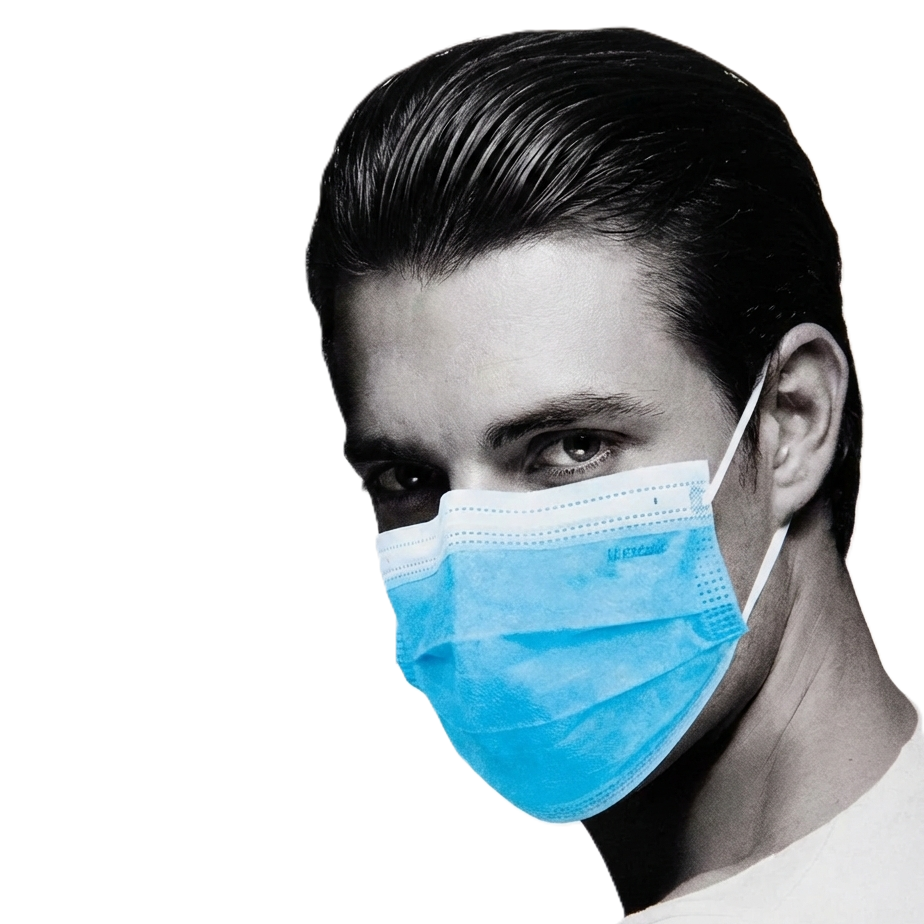 Cubre Boca Quirúrgico UNIMASK3 Azul Tricapa Termosellado 50 Piezas-3