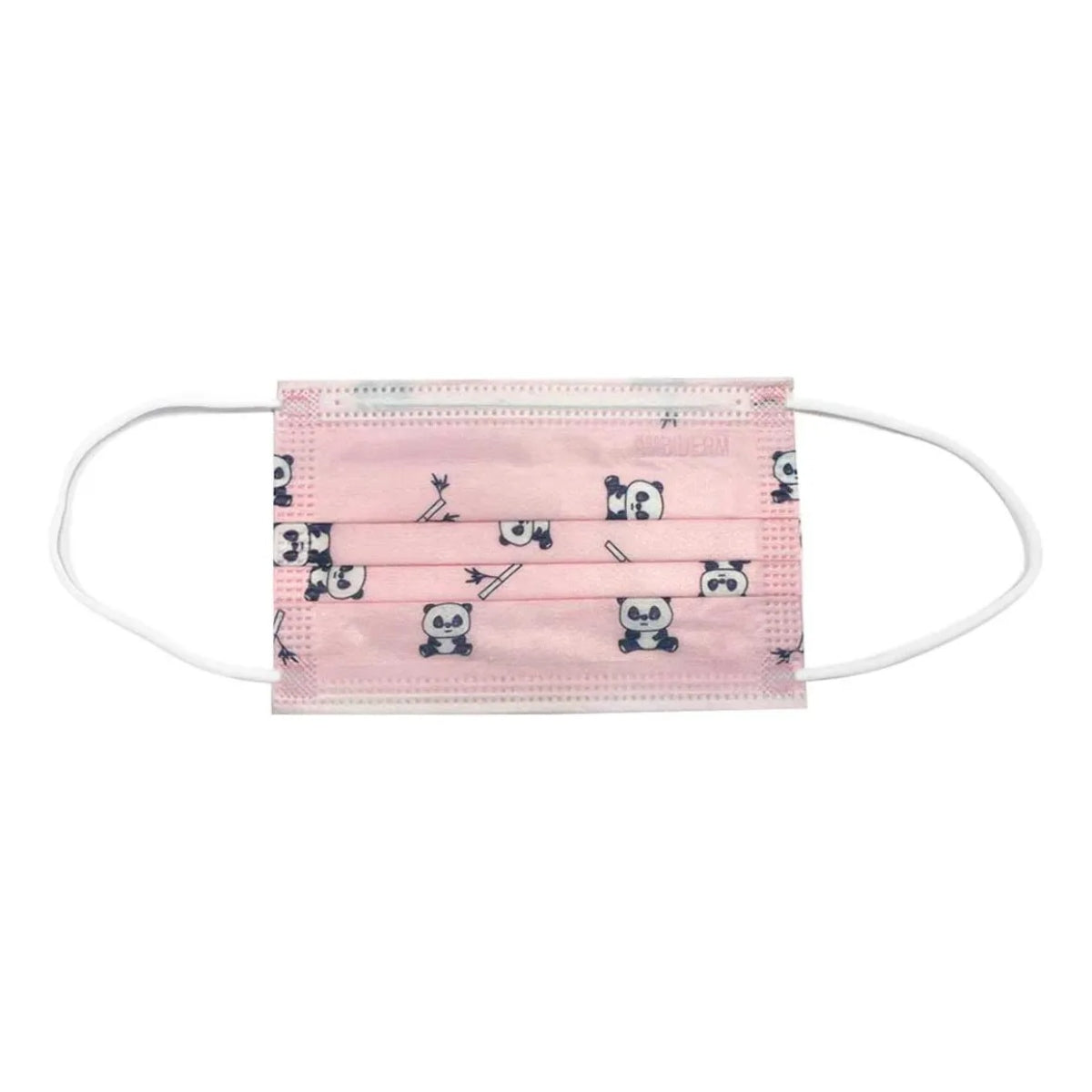 Cubrebocas Infantil Ambiderm Rosa Pandas Caja 50 Piezas