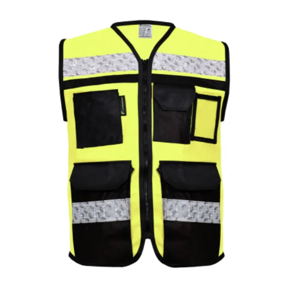 Chaleco Amarillo Cerrado Rescatista 2090AM Alta Visibilidad para Emergencias y Seguridad-3