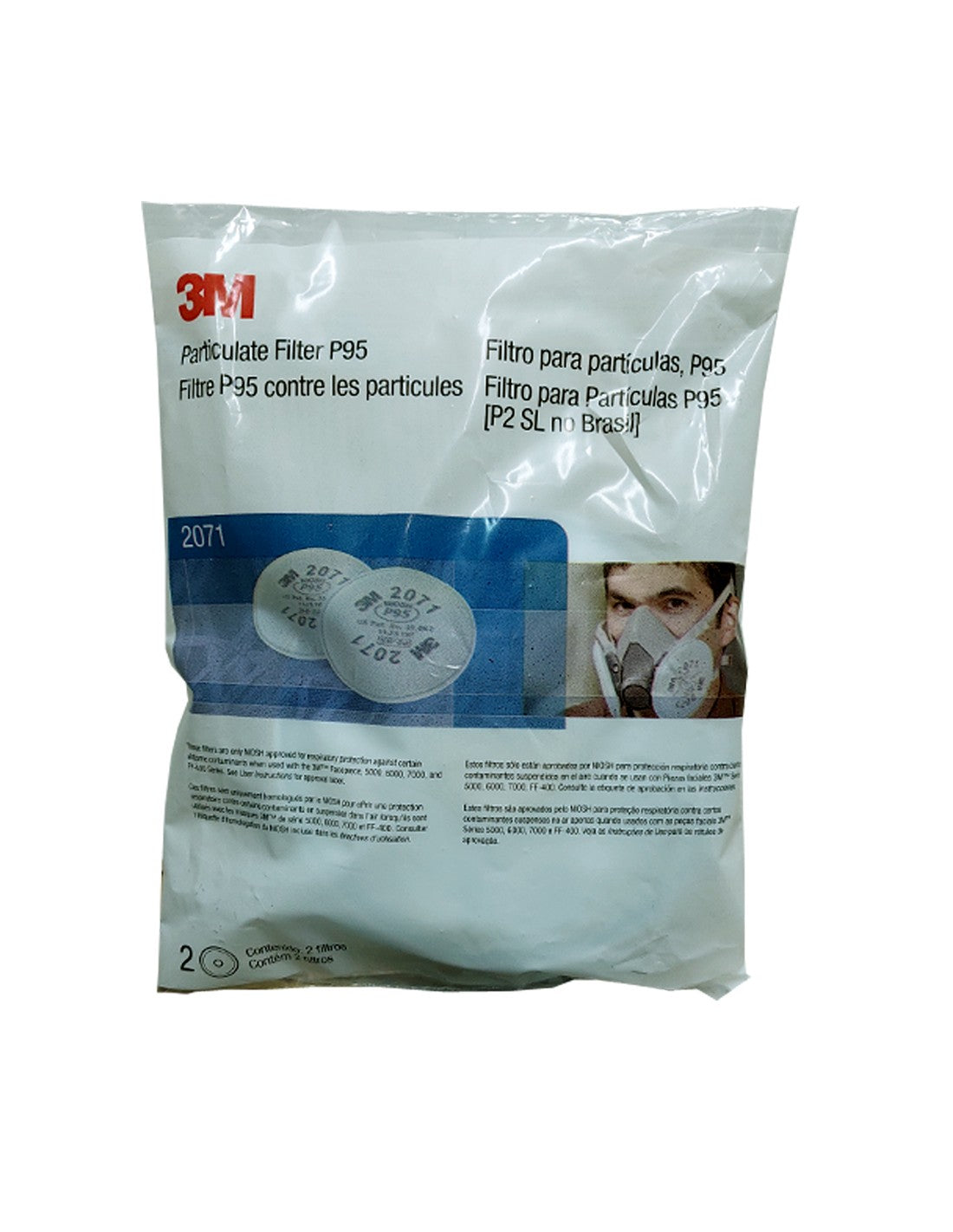 Filtro 3M 2071 P95 para Partículas Protección contra Polvos, Humos y Neblinas Paquete con 2 pza-5
