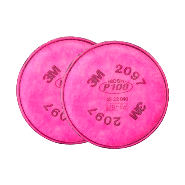 Filtro 3M 2097 P100 para Partículas Protección contra Polvos, Humos y Olores Paquete con 2 pza-1