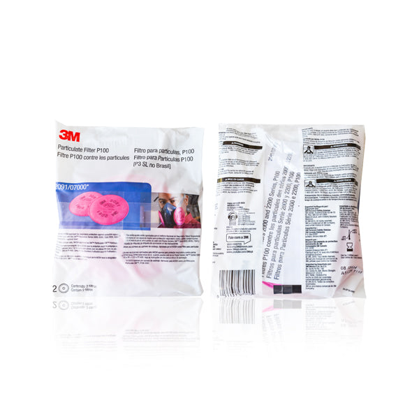 Filtro para Partículas P100 3M 2091 Protección Respiratoria Paquete con 2 Piezas-2