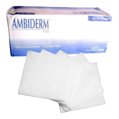 Gasa de Algodón No Estéril Ambiderm 10x10 cm Paquete con 200 Piezas-4