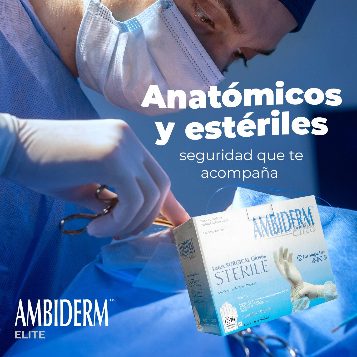 Guante de Látex Estéril Quirúrgico Bajo en Polvo Liso Ambiderm Elite 50 Pares-6