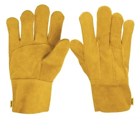 Guante de Carnaza Puño Corto Guante Industrial Resistente para Trabajo Pesado Par