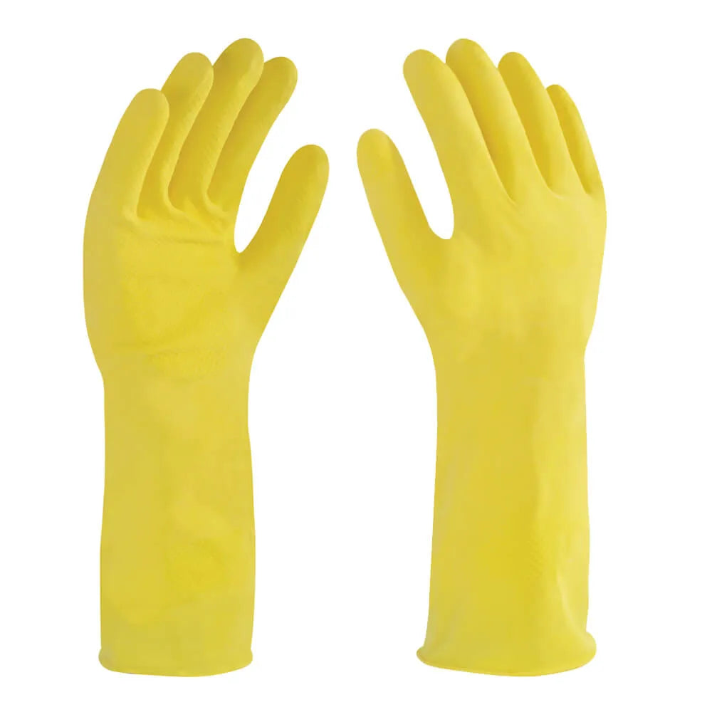 Guante de Látex Amarillo DermaCare 56-133 Protección Industrial para Limpieza y Uso Rudo Par-1