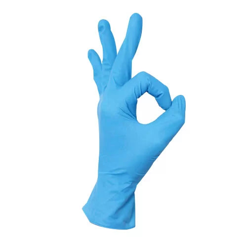 Guante de Látex Plus Azul Ambiderm Bajo en Polvo 100 Piezas-2