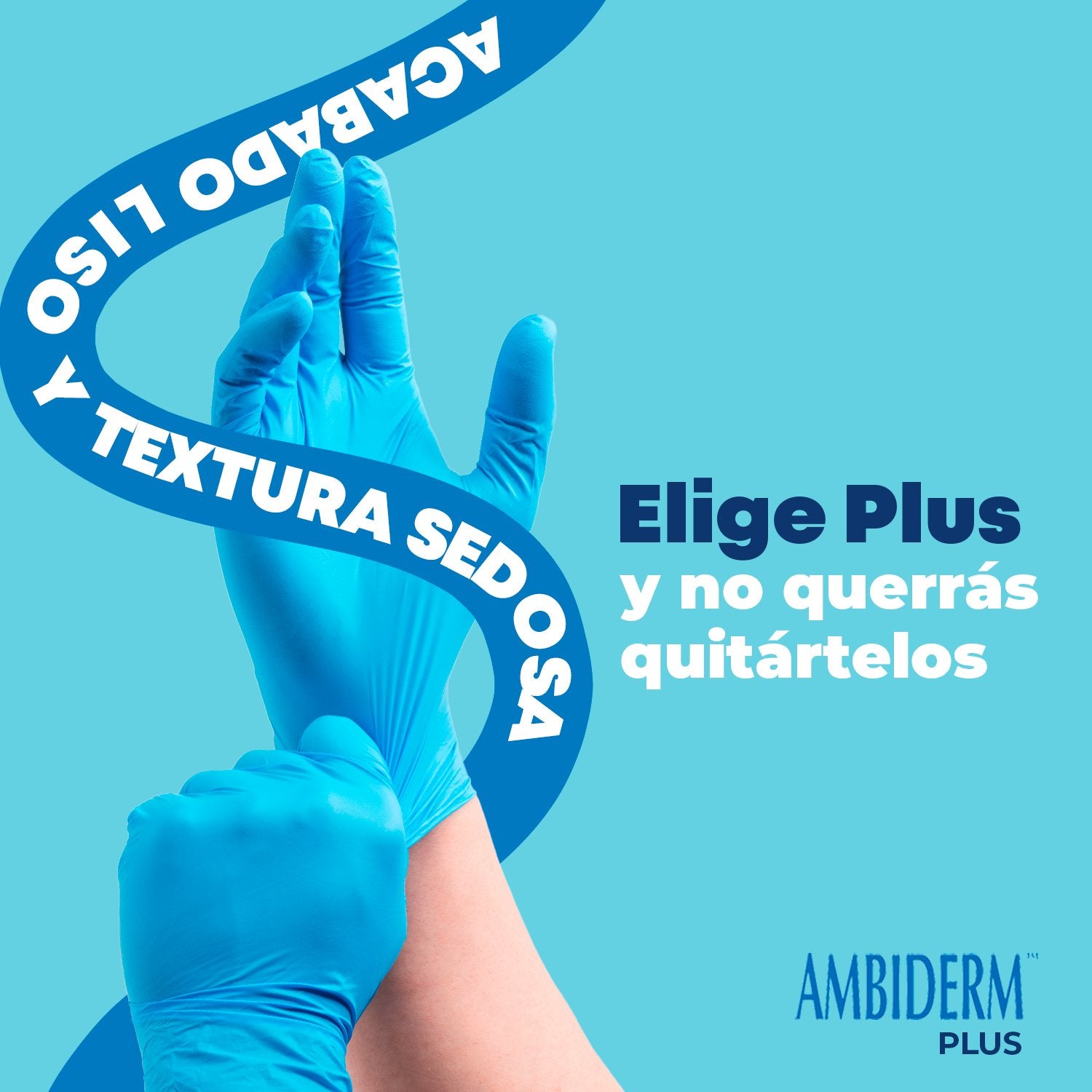 Guante de Látex Plus Azul Ambiderm Bajo en Polvo 100 Piezas-9