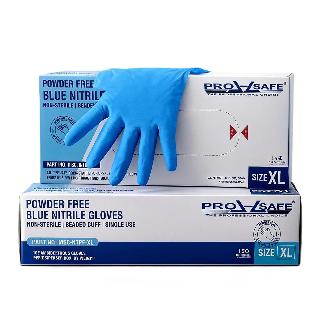 Guante de Nitrilo Azul de Alto Riesgo Pro Safe Sin Polvo Caja con 50 piezas-1