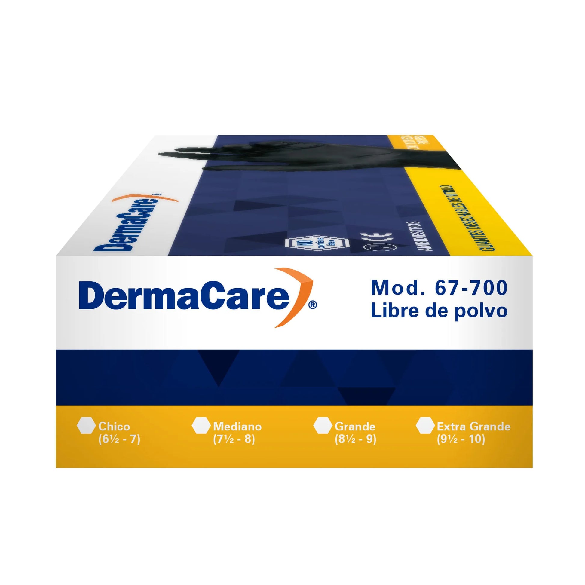 Guante de Nitrilo Negro 67-700 sin Polvo DERMA CARE 100 Piezas-3