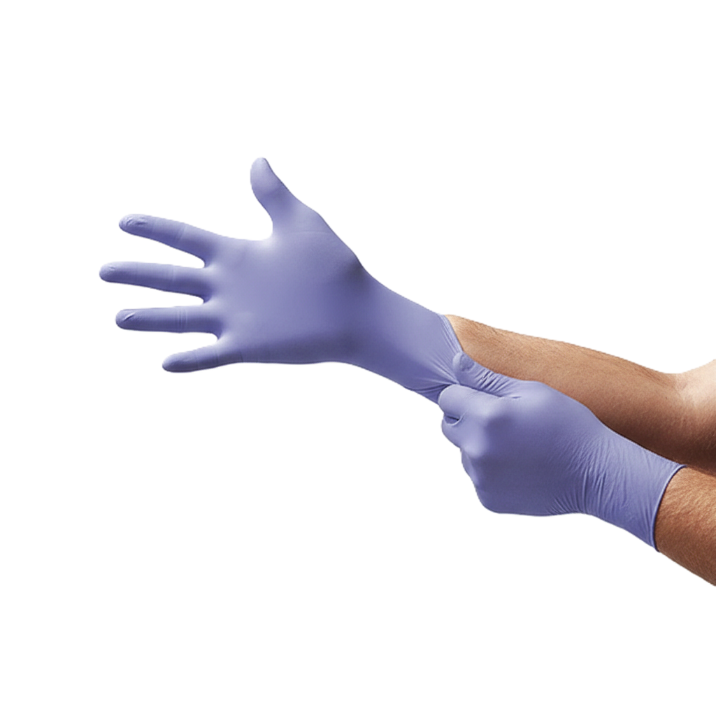 Guante de Nitrilo Lila Uniseal Sin Polvo Caja con 100 Piezas
