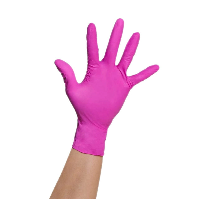 Guantes de Nitrilo Rosa Uniseal Sin Polvo Caja con 100 Piezas