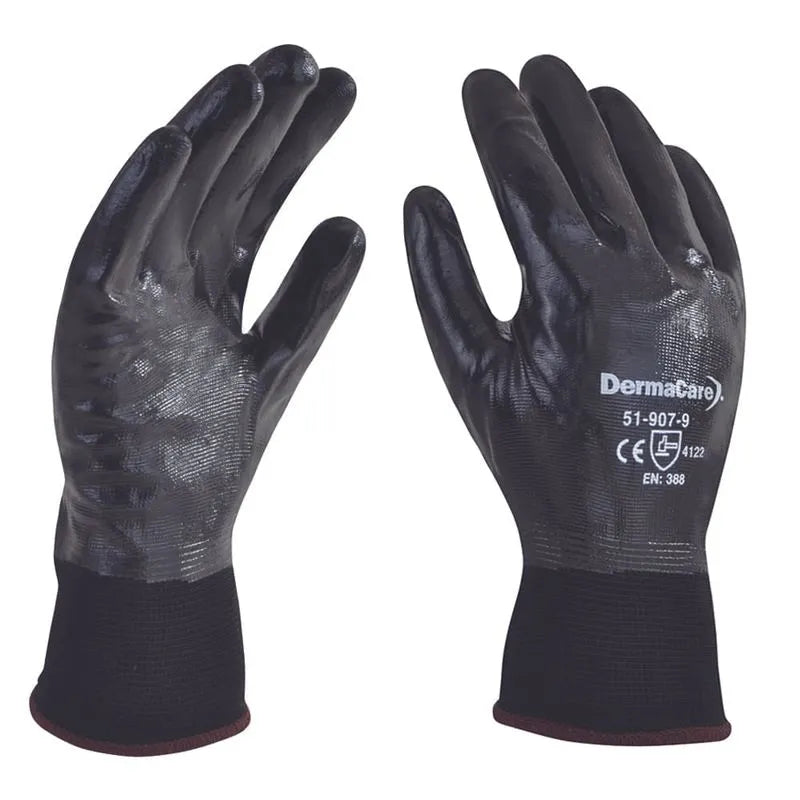 Guante de Nylon Recubierto de Nitrilo 51-907 Antideslizante y Resistente Industrial Par