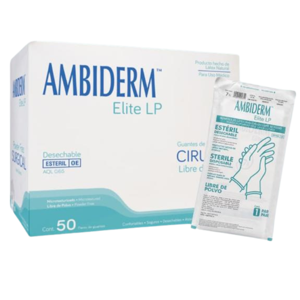 Guante Elite Libre de Polvo Ambiderm Caja con 50 Pares-2