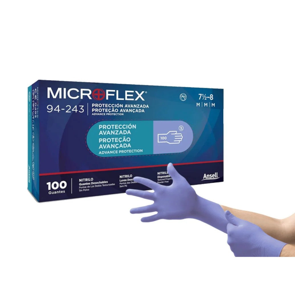 Guante de Nitrilo Microflex 94-243 Ansell Caja con 100 Piezas