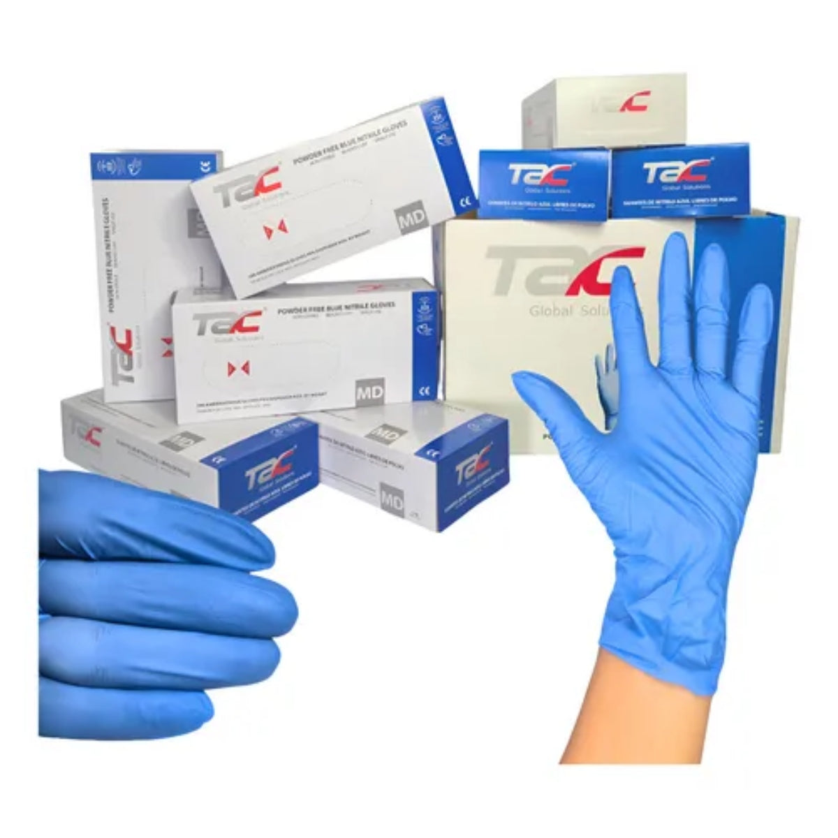 Guante de Nitrilo TAC Azul Sin Polvo 100 Piezas