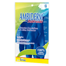 Guante Satinado Azul Guantes de Látex Reutilizables para Limpieza y Mantenimiento Par-3