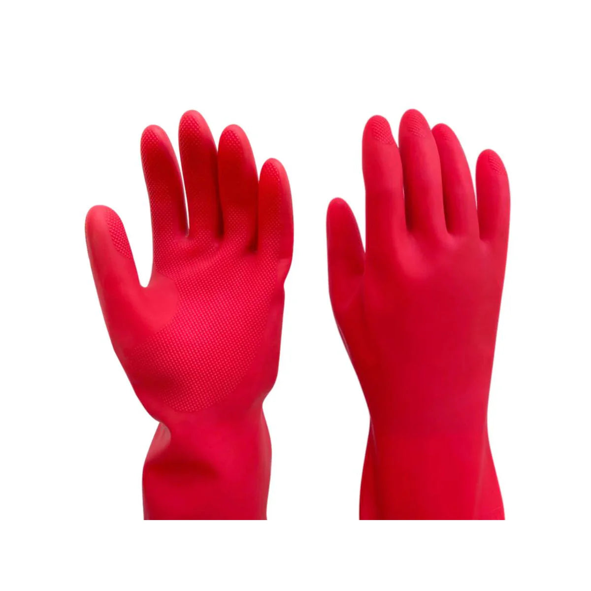 Guante Satinado Rojo Ambiderm Guantes de Látex para Limpieza y Uso Doméstico e Industrial Par-1