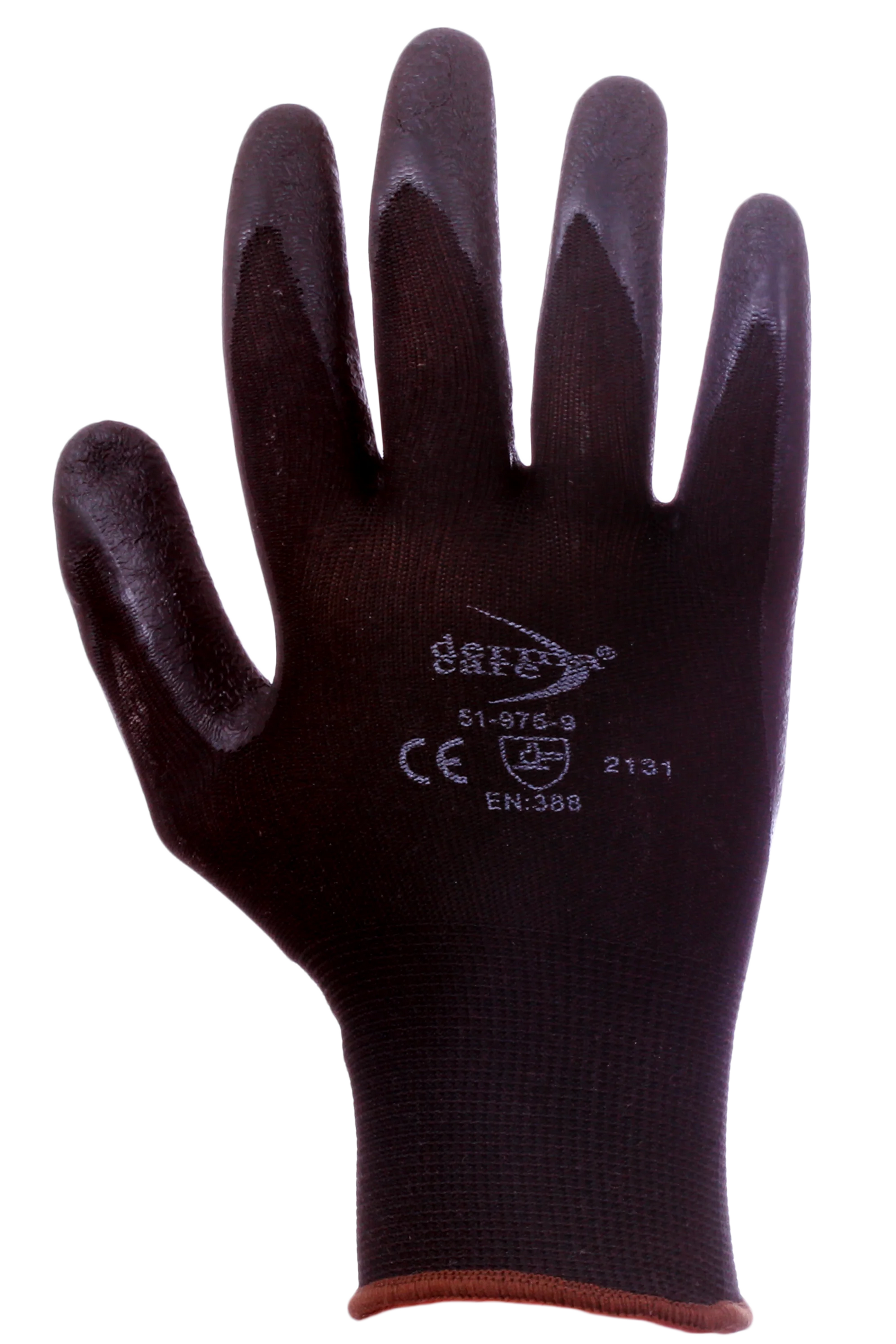 Guante 51-975 Nylon Negro con Palma de Látex Negro Agarre y Protección Industrial-4