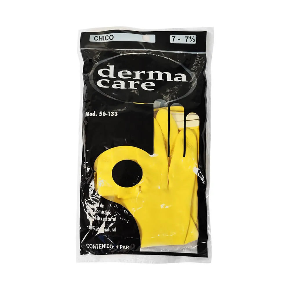 Guante de Látex Amarillo DermaCare 56-133 Protección Industrial para Limpieza y Uso Rudo Par-2