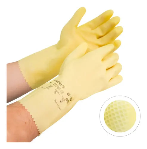Guante de Látex Caucho AlphaTec 88-394 Ansell  Protección Química y Alta Resistencia PAR-4
