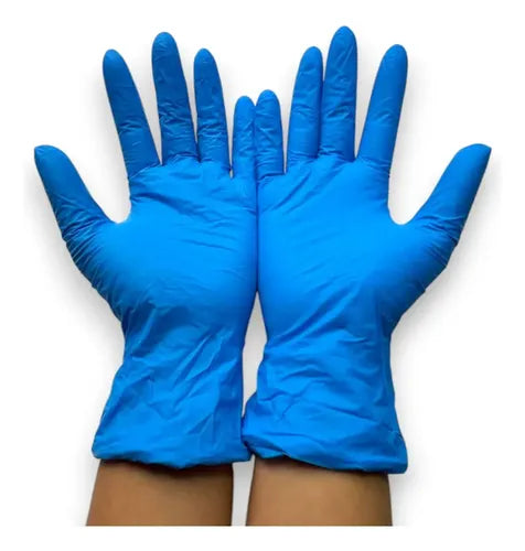 Guante de Nitrilo Ambiderm Azul Royal Guante Desechable de Alta Resistencia Caja C/100pza-4