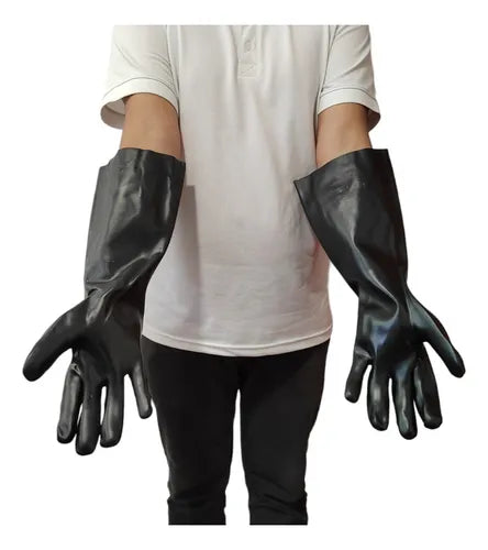 Guante Negro de PVC 44-118 Protección Industrial Contra Químicos y Humedad Par-5