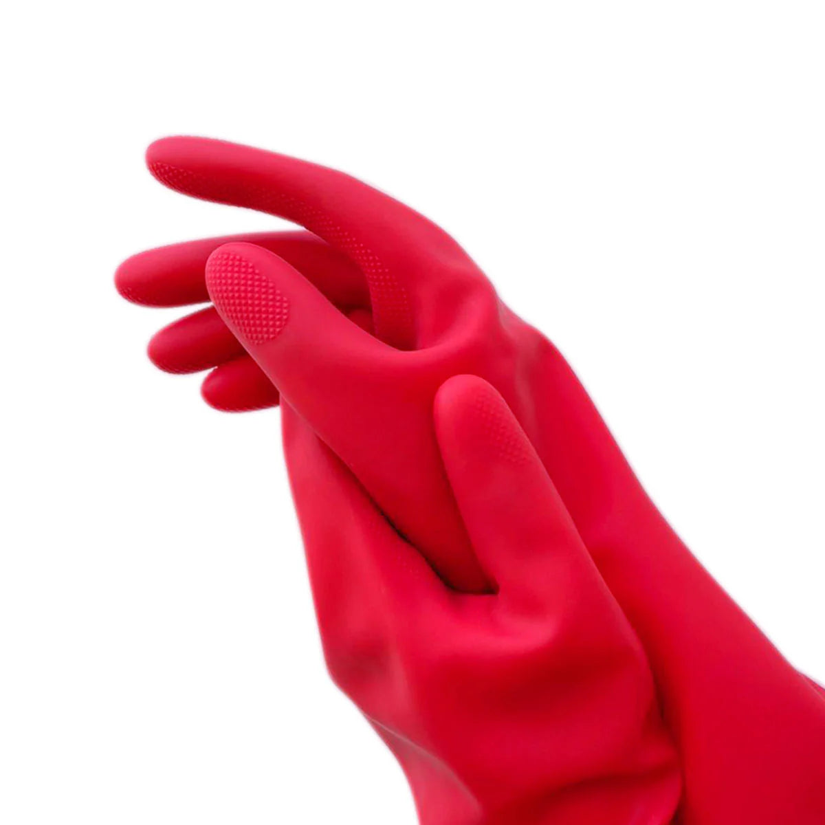 Guante Satinado Rojo Ambiderm Guantes de Látex para Limpieza y Uso Doméstico e Industrial Par-3