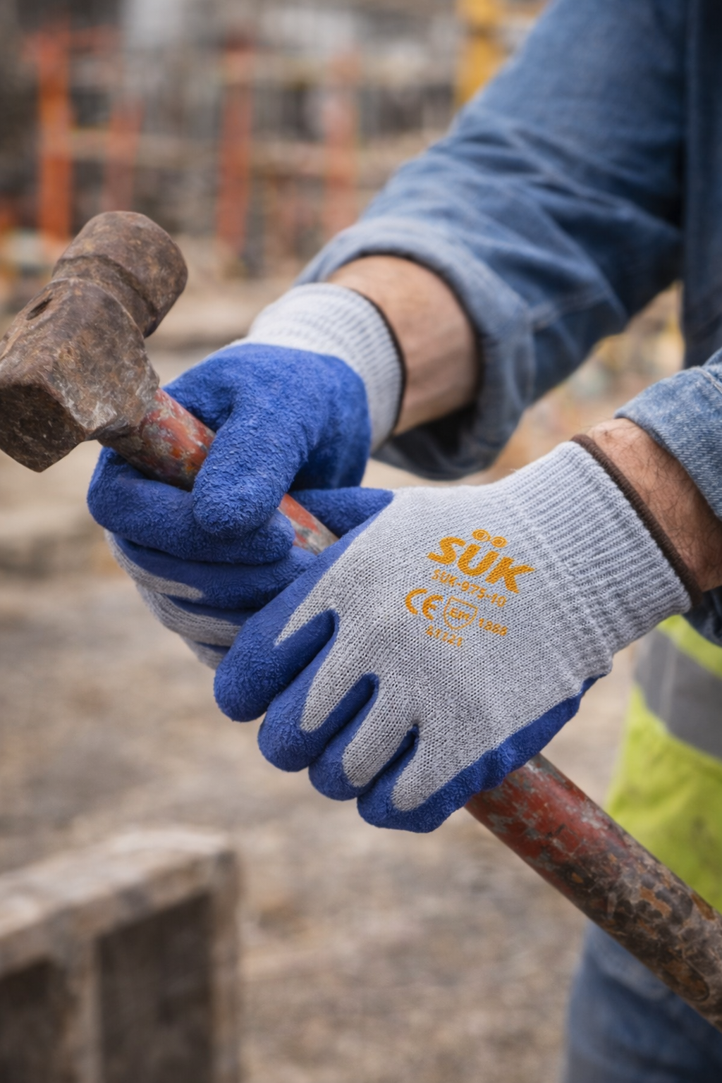 Guante Japonés Palma de Látex SUK-975 Guante Industrial Antideslizante de Alta Resistencia Par-4