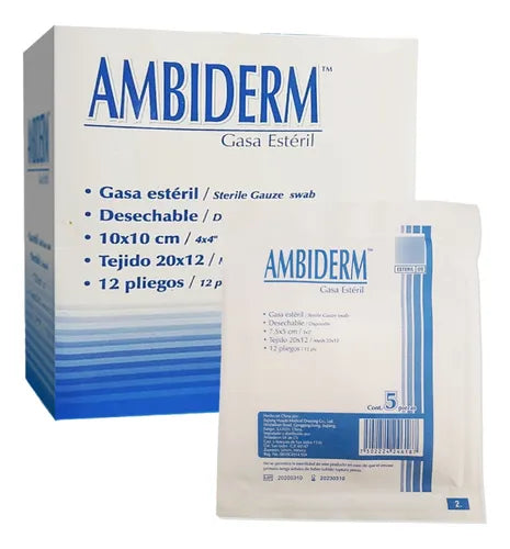 Gasa Ambiderm Estéril  10x10 cm Caja con 100 Piezas-1