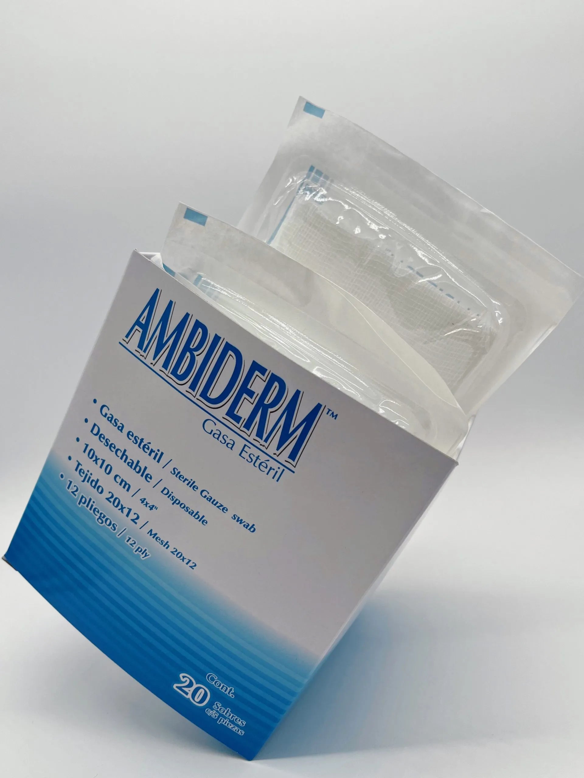 Gasa Ambiderm Estéril  10x10 cm Caja con 100 Piezas